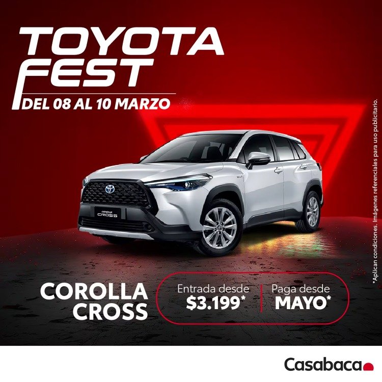 Toyota Fest llega con beneficios exclusivos! Del 8 al 10 de marzo en Agencia Granados Quito, descubre ofertas imperdibles.