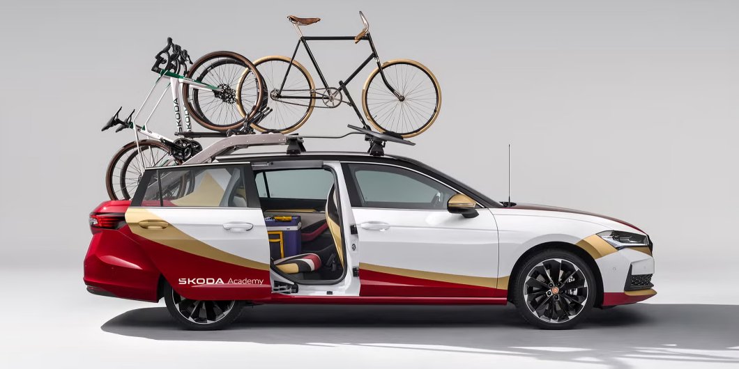 Coche de estudiantes Skoda transforma un Superb en vehículo ideal para el Tour de Francia, combinando innovación y funcionalidad única.