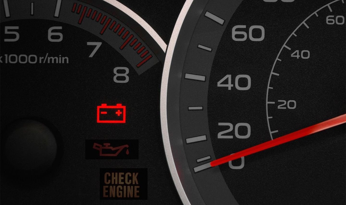 Testigo de batería encendido en el tablero del automóvil