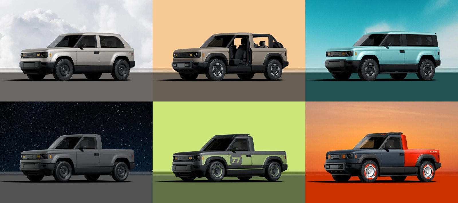 Imagen conceptual de la pickup eléctrica accesible de Slate Auto, respaldada por Jeff Bezos