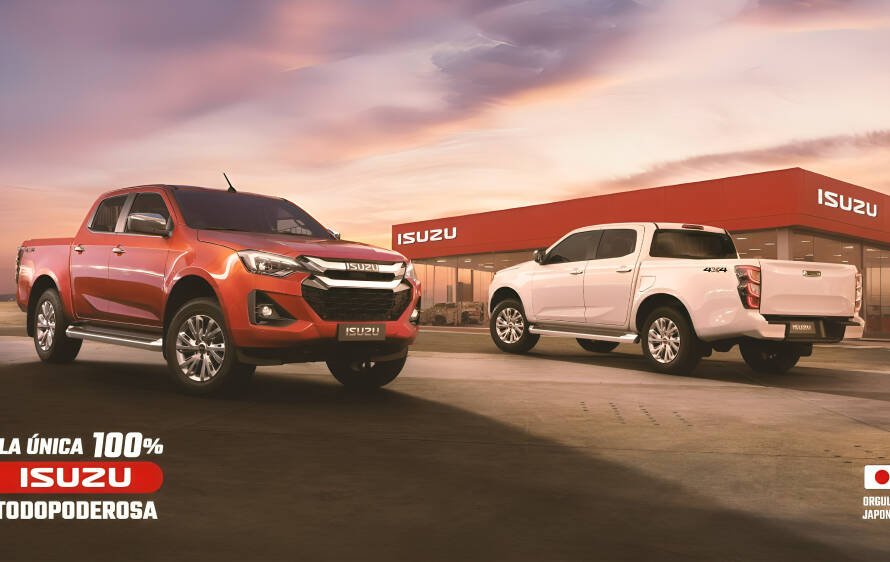 Camioneta Isuzu Pickup Truck con sistemas de seguridad avanzada para familia y negocio en carretera ecuatoriana