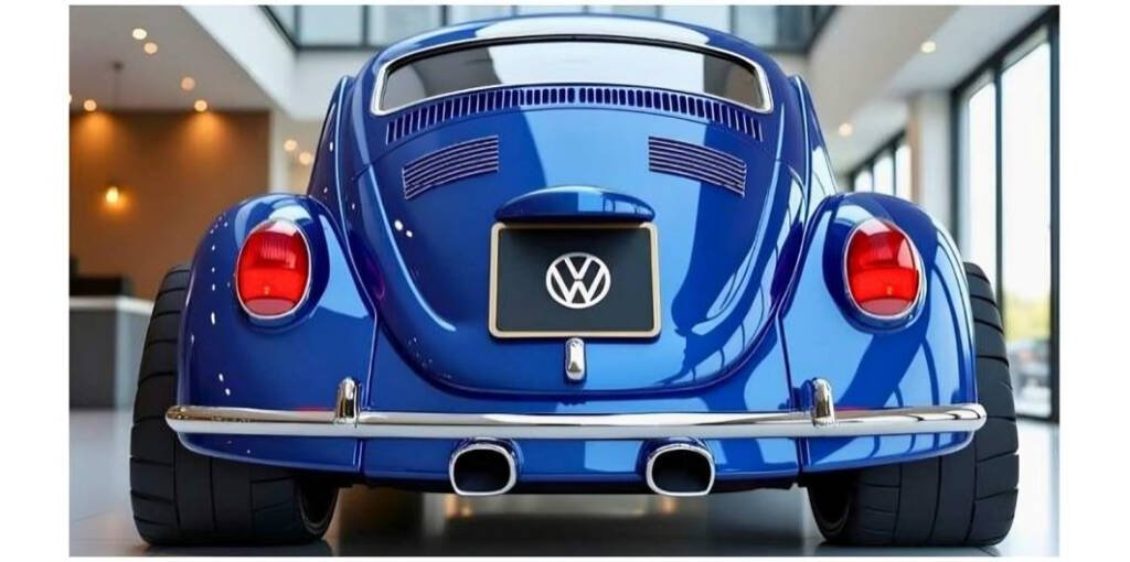 Volkswagen Beetle 2026 eléctrico en color blanco con diseño aerodinámico y faros LED