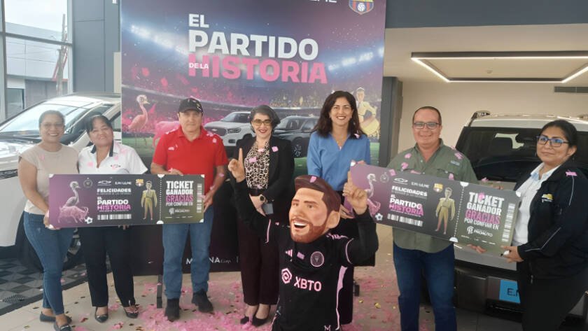Corporación Proauto premia clientes con entradas partido Inter Miami vs Barcelona Sporting Club en estadio Guayaquil Ecuador 2025