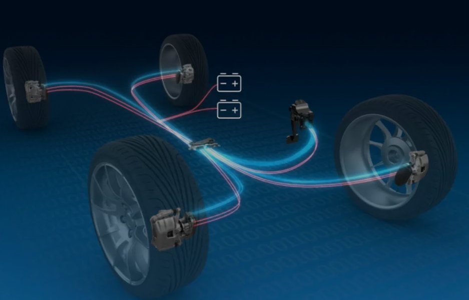 Sistema de frenado mecánico electrónico puro instalado en SUV Chery Exeed EX7 con actuadores eléctricos en las ruedas