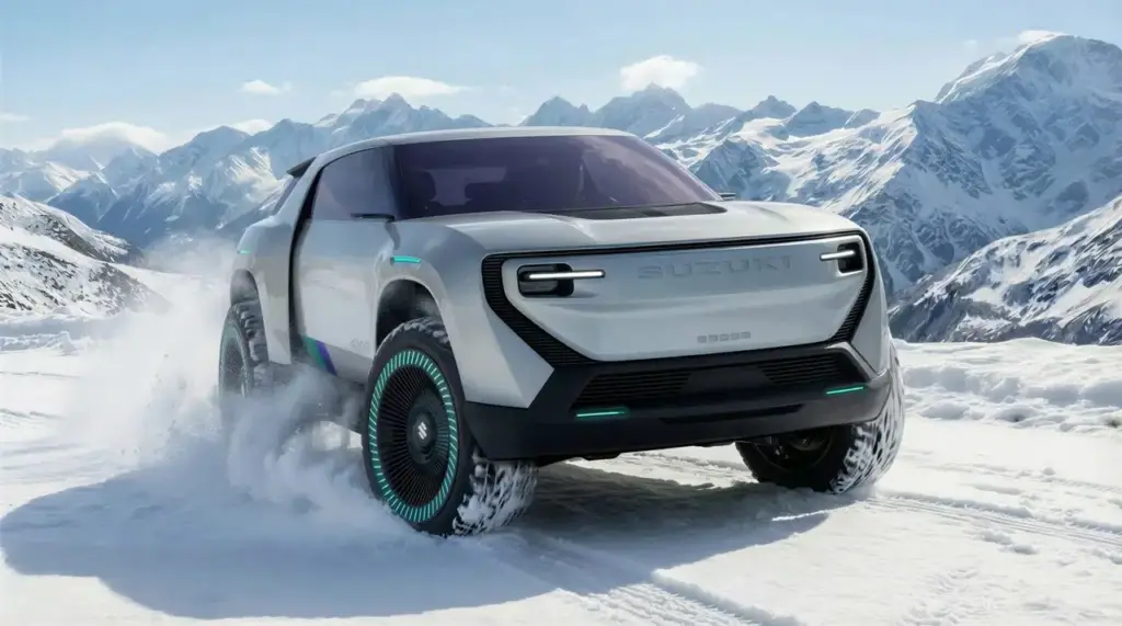 Vista frontal del Suzuki Jimny 2026, todoterreno compacto de diseño moderno y carácter 4x4