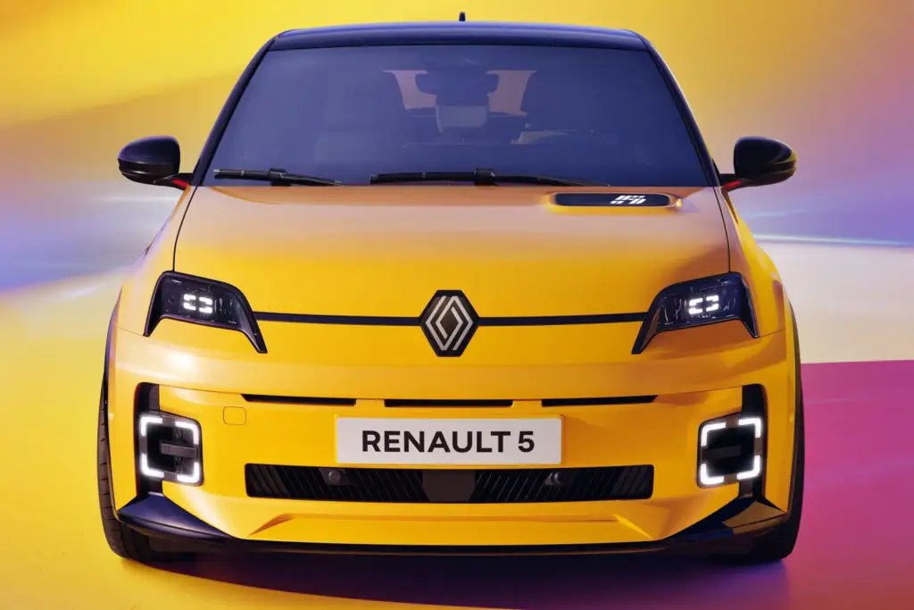 Representación gráfica de las instalaciones de Renault en España, donde se fabricarán coches eléctricos por primera vez en 75 años, con elementos que simbolizan tecnología y sostenibilidad.