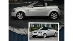 Vista del prototipo tras la restauración del LADA Roadster descapotable expuesto en VDNKh.
