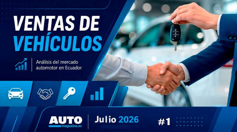 Exhibición de vehículos nuevos representando el dinamismo del mercado automotor ecuatoriano en 2026.