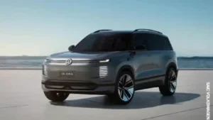 Frontal iluminado durante el lanzamiento del nuevo modelo eléctrico de Volkswagen ID.ERA con sensor LiDAR.