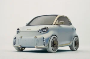 Mural promocional del nuevo smart #2, vehículo ultracompacto eléctrico de dos plazas, en el marco de su campaña internacional de presentación