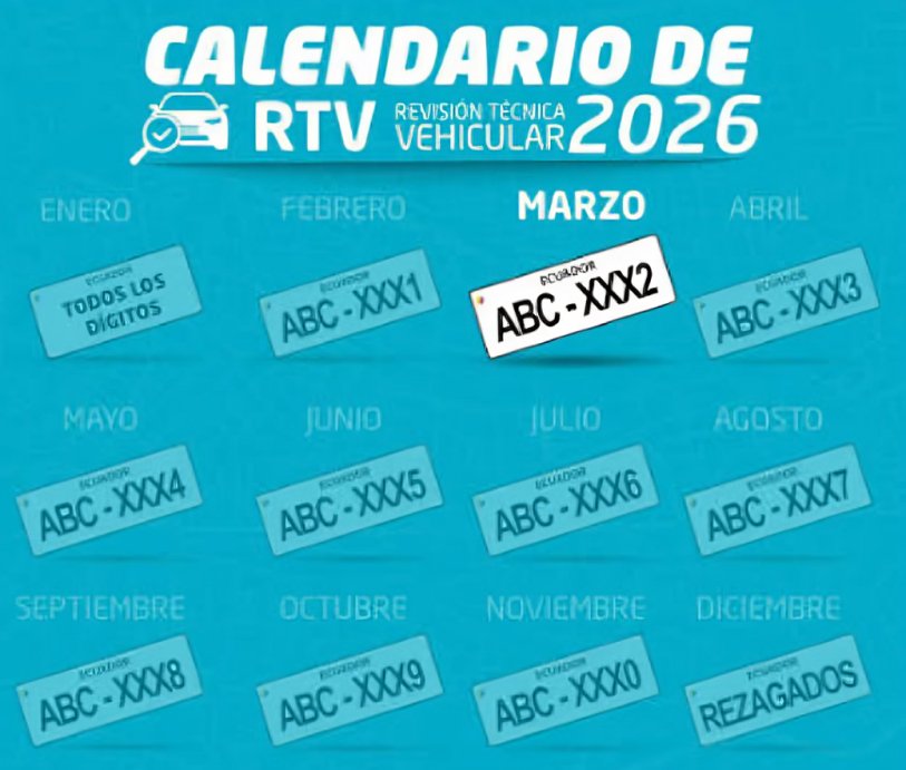 Matriculación vehicular en Ecuador 2026: calendario, RTV y multas