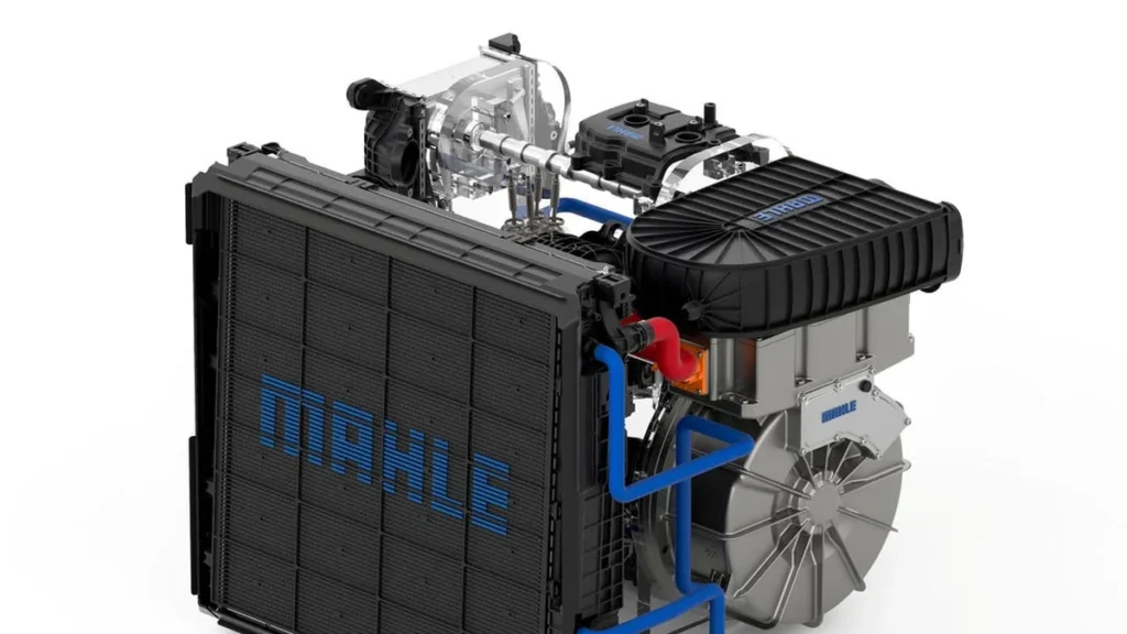 Esquema y unidad técnica del generador Range Extender de Mahle para camiones pesados