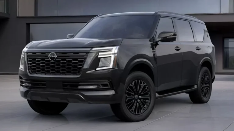 Nissan Patrol Dark Armor 2027 en acabado negro con rines de 20 pulgadas y parrilla oscura
